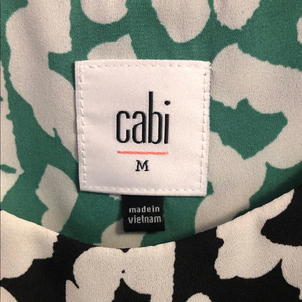 CAbi Black and Green Layered Printed Camisole - Picture 3 of 4